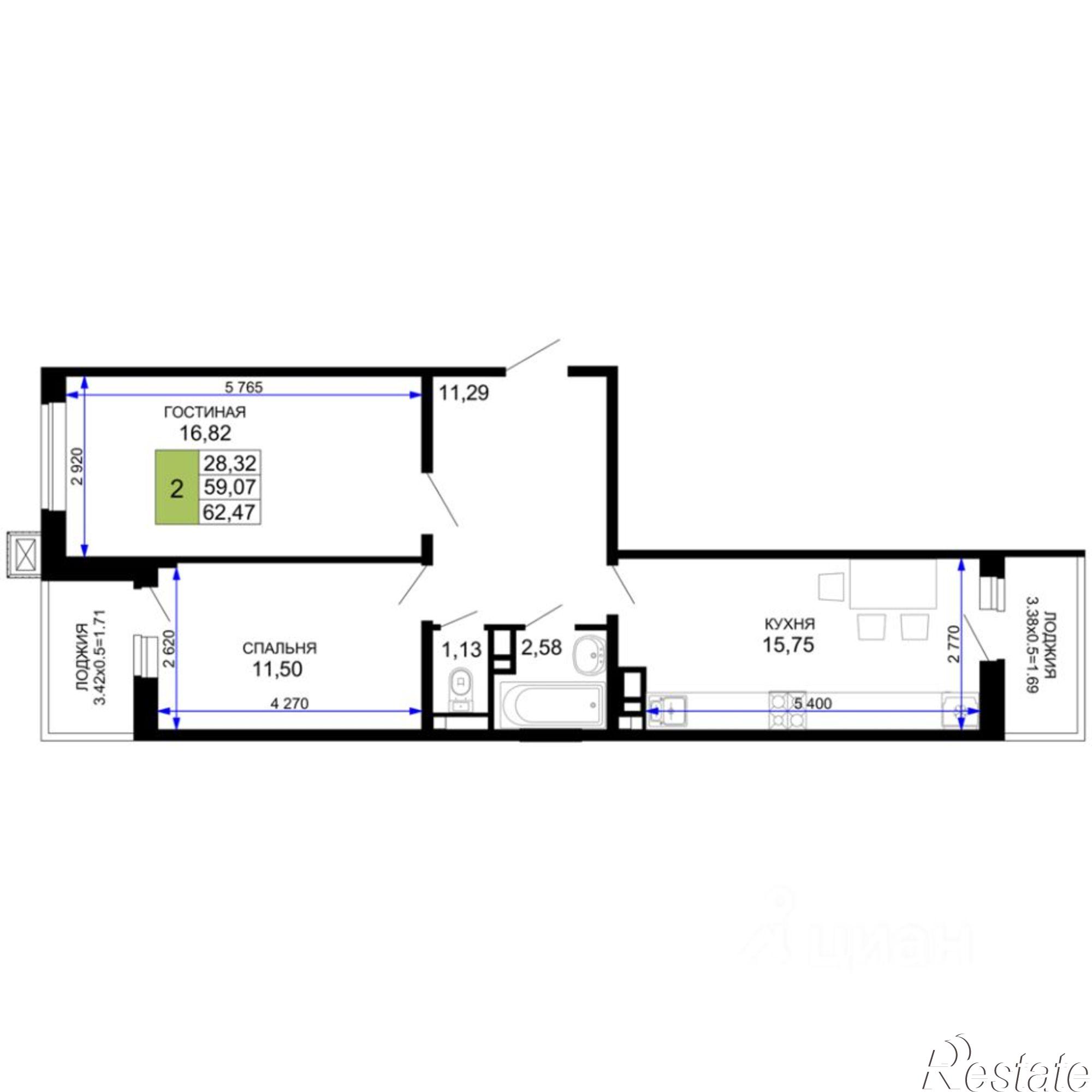 Купить квартиру за 11 469 500 рублей на ул Степная, 257