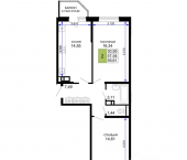 2-комн, 59 кв м, этаж 2/12 ул Степная, 257