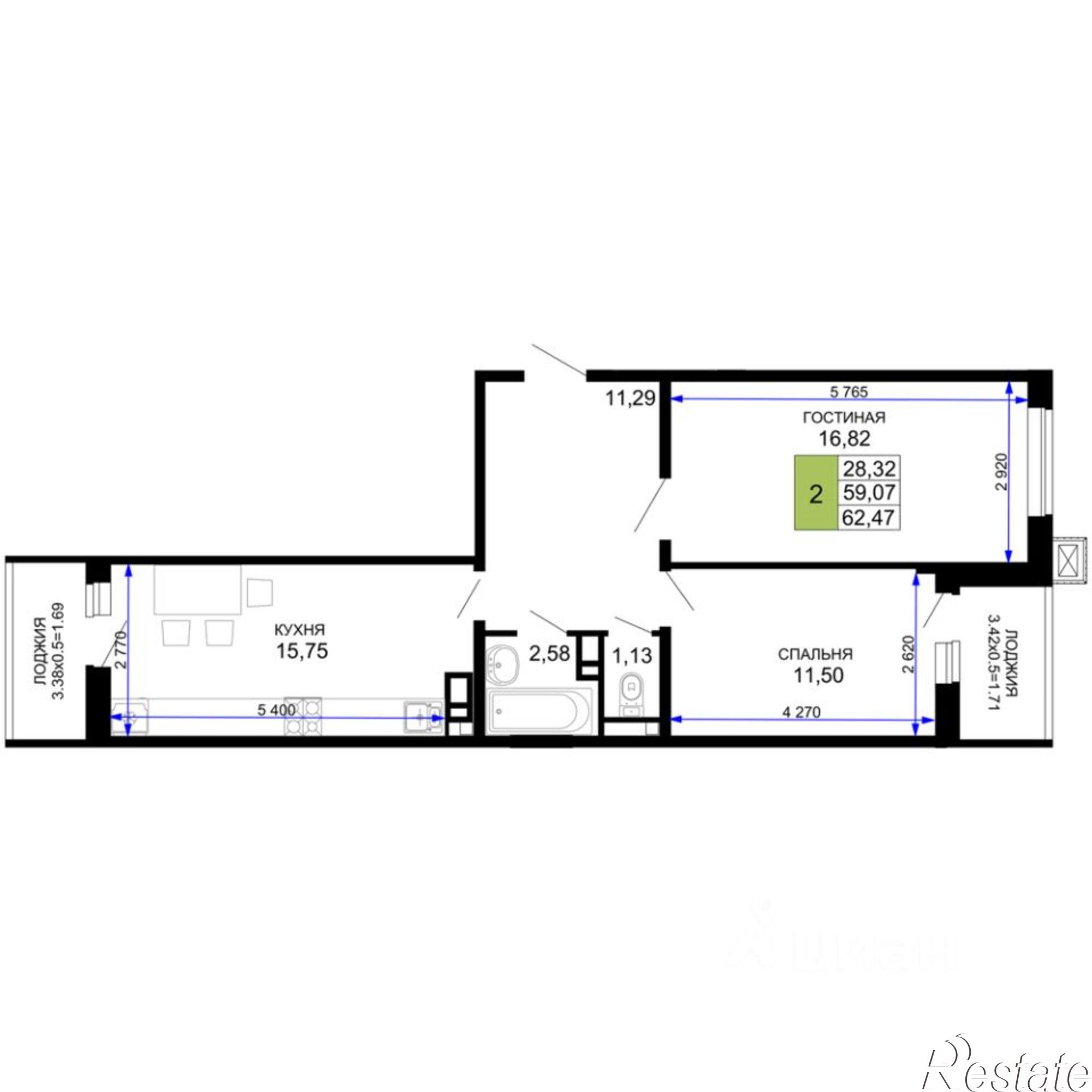 Купить квартиру за 11 469 500 рублей на ул Степная, 257