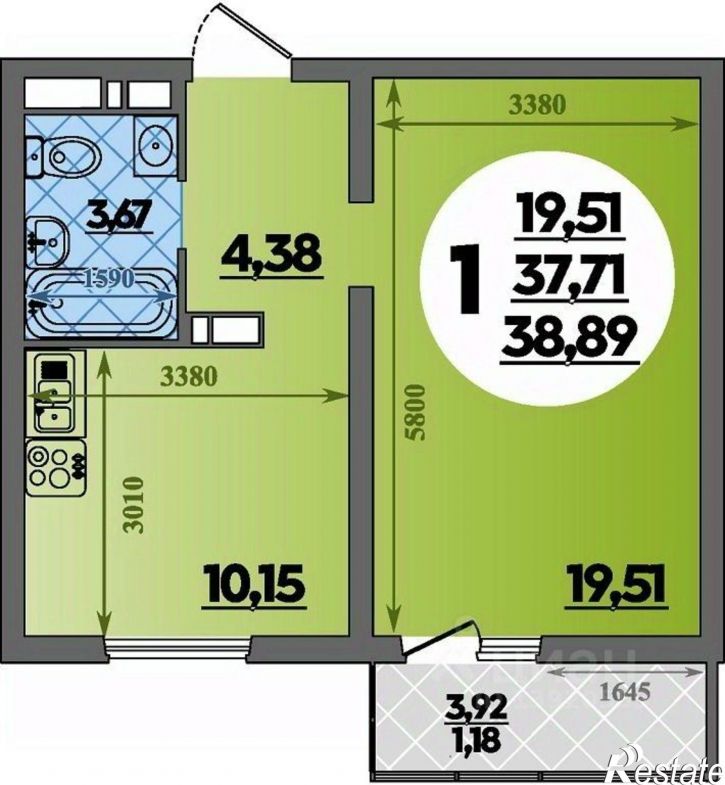 1-комн квартира в новом доме Шоссейная улица, 4,  д. 4