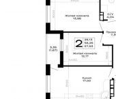2-комн, 58 кв м, этаж 4/16 Республика Адыгея (Адыгея)