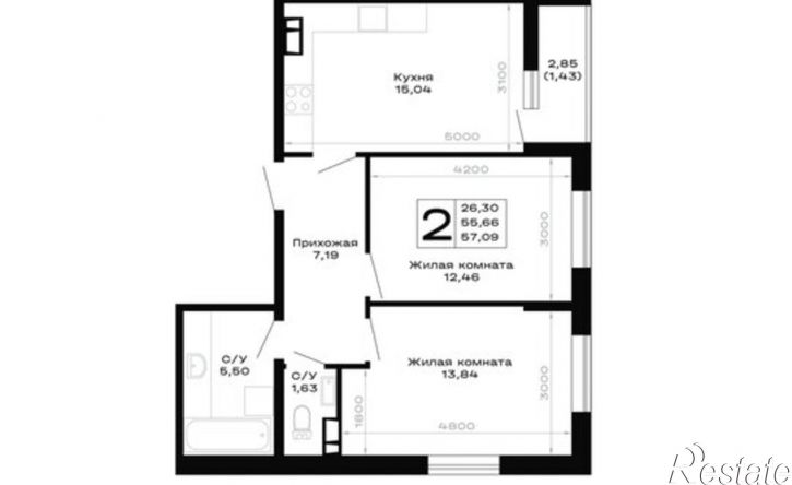 2-комн квартира в новом доме Республика Адыгея (Адыгея)