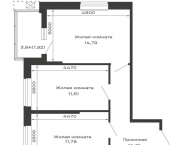 3-комн, 75.23 кв м, этаж 10/16 Авиационный переулок, д.1