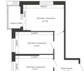 3-комн, 75.73 кв м, этаж 2/16 Авиационный переулок, д.1