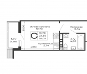 -комн, 25.03 кв м, этаж 10/16 Авиационный переулок, д.1