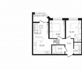 2-комн, 54 кв м, этаж 13/16 Республика Адыгея (Адыгея)