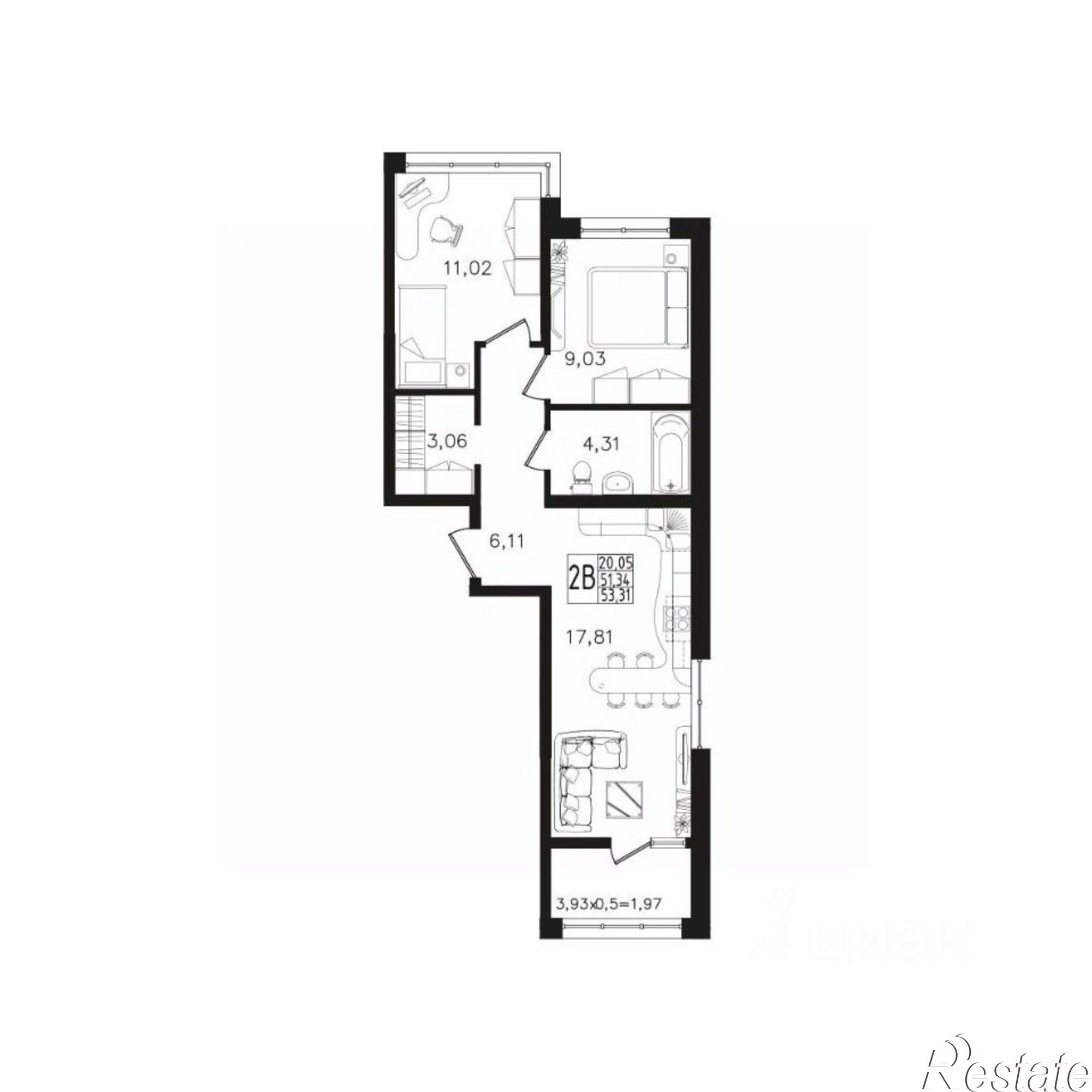 Купить квартиру за 8 263 050 рублей
