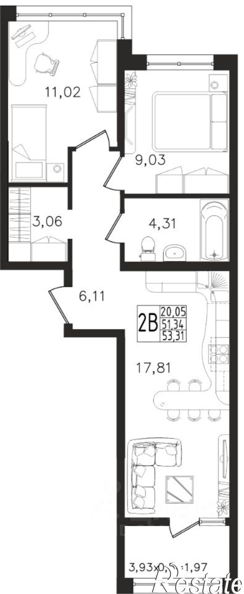 Купить квартиру за 8 263 050 рублей
