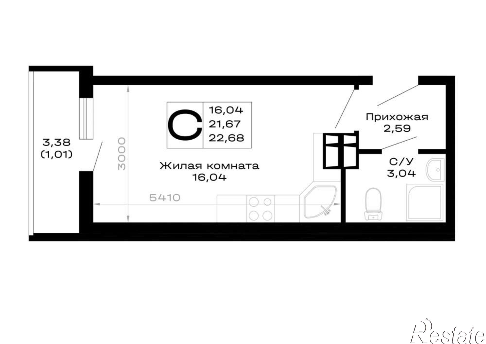 Купить студию за 3 764 880 рублей на обход Майкопа, д.к5.1