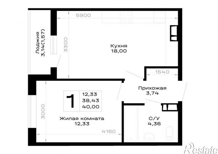 1-комн квартира в новом доме обход Майкопа, д.к5.1