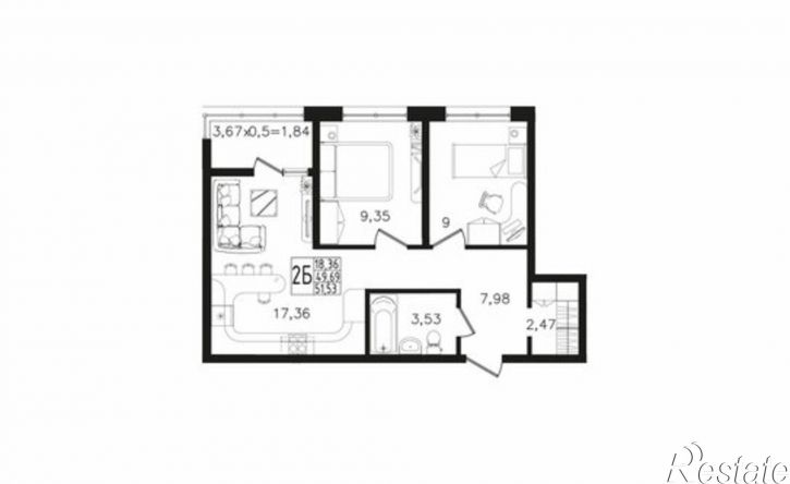 2-комн квартира в новом доме Республика Адыгея (Адыгея)