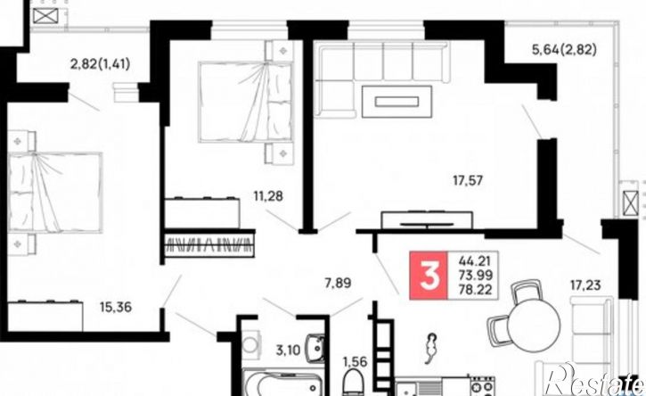 3-комн квартира улица 9 Мая, 10,  д. 10
