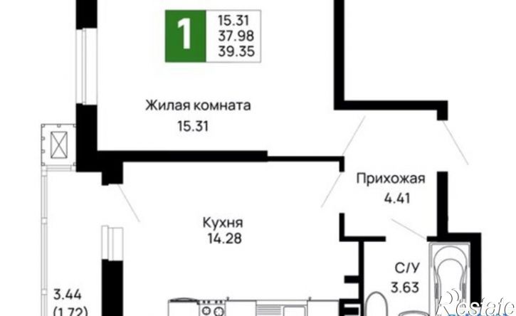1-комн квартира Авиационный пер, 4Б,  д. 4Б