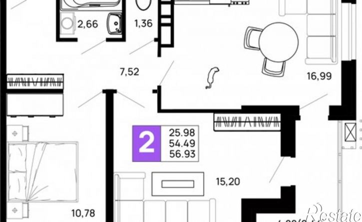 2-комн квартира Авиационный пер, 4Б,  д. 4Б