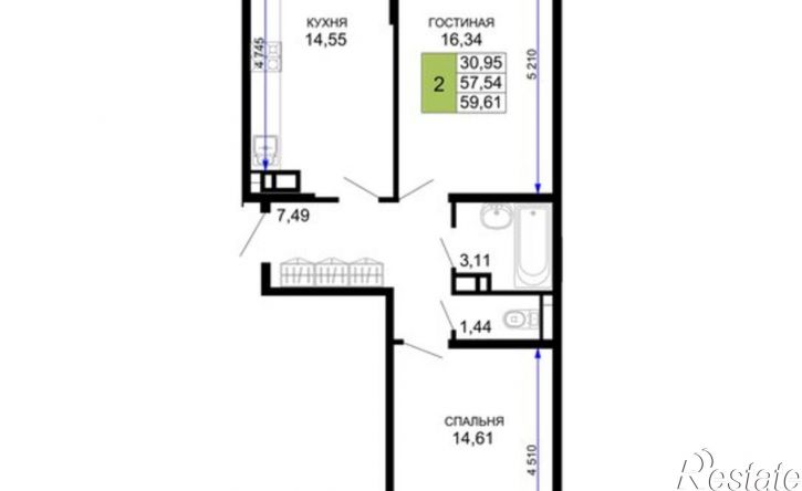 2-комн квартира Степная улица, 257,  д. 257