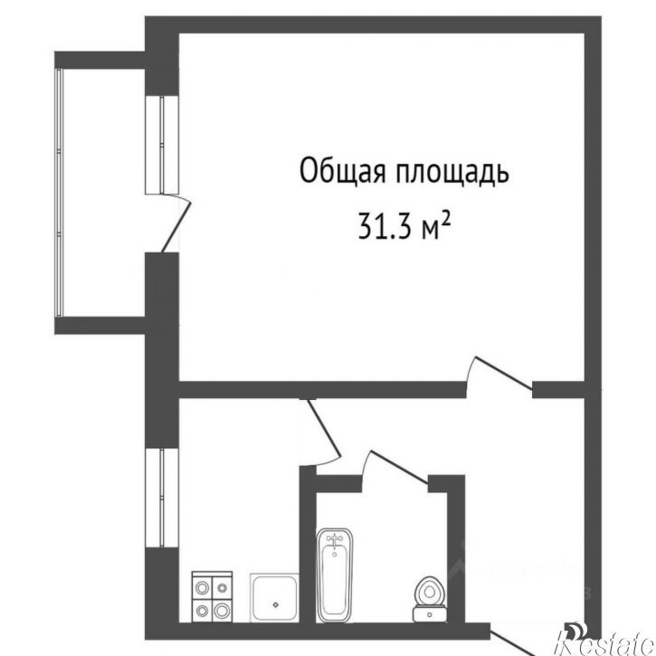 1-комн квартира ул Юннатов, 6,  д. 6