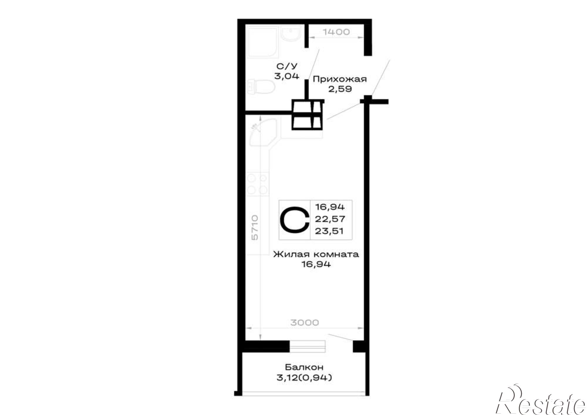 Купить студию за 3 644 050 рублей на обход Майкопа, д.к5.1