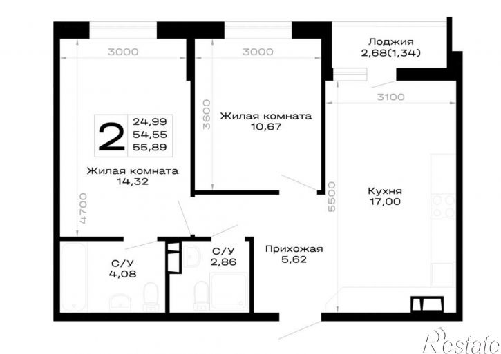 2-комн квартира в новом доме обход Майкопа, д.к5.1
