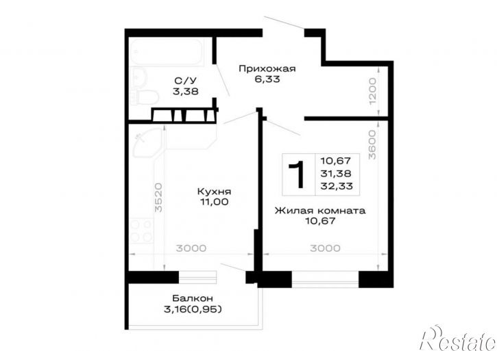 1-комн квартира в новом доме обход Майкопа, д.к5.1