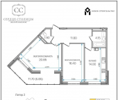 2-комн, 74 кв м, этаж 6/16 улица Пирогова, 4