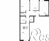 3-комн, 78 кв м, этаж 10/14 Республика Адыгея (Адыгея), ЖК Горные Высоты