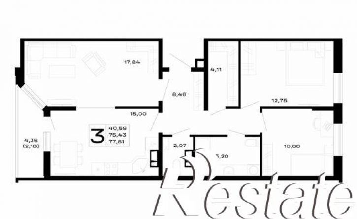 3-комн квартира в новом доме Республика Адыгея (Адыгея), ЖК Горные Высоты