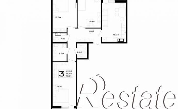 3-комн квартира в новом доме Республика Адыгея (Адыгея), ЖК Горные Высоты